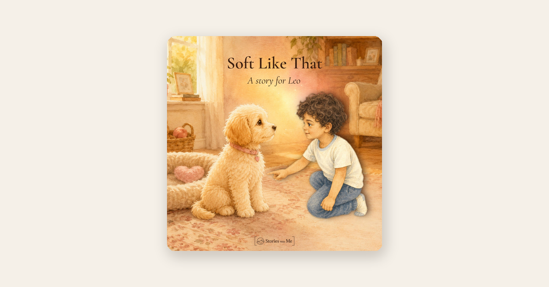 Soft Like That personalized book cover on a cream background