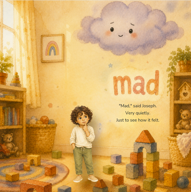 Interior page — Joseph says 'mad' very quietly and the cloud starts to soften