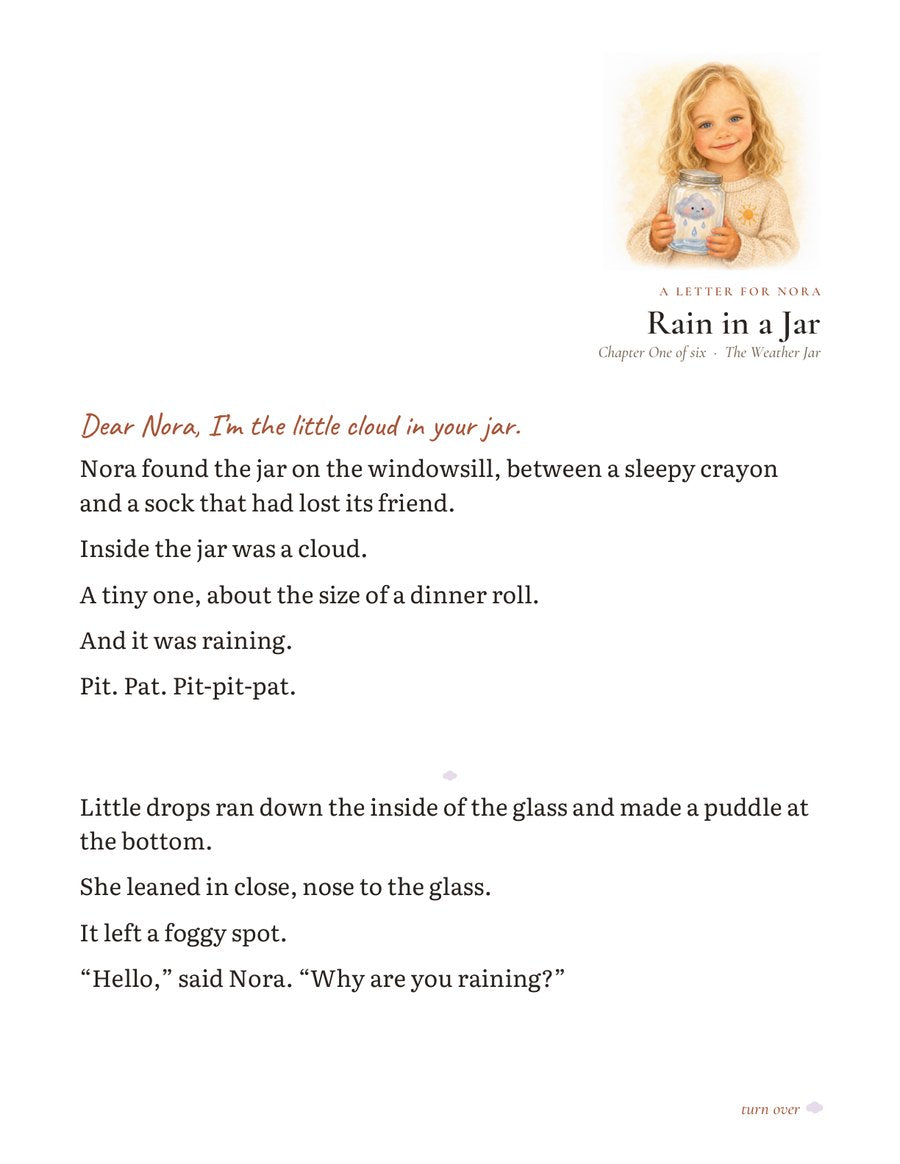 Example letter, illustrated with a sample child.